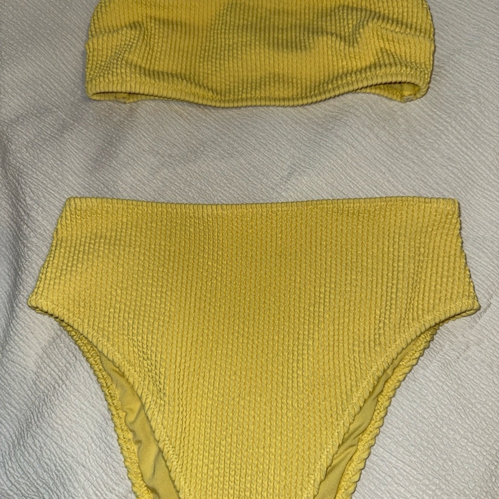 Yellow Ribbed Bikini Set - Picture 2 of 2